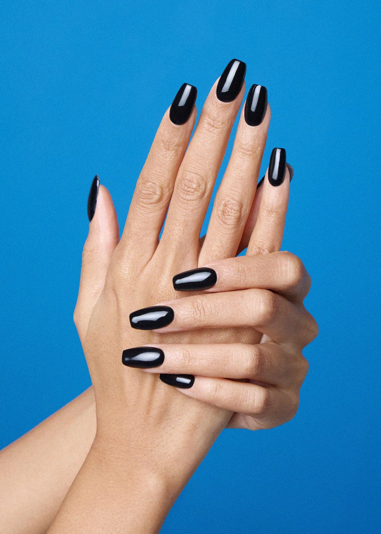 ohora Semi Cured Gel Nail Strips (N Onyx) - Dark, Solid, Works with Any UV/LED Lamps, Salon-Quality, Long Lasting, Easy to Apply & Remove - Includes 2 Prep Pads, Nail File & Wooden Stick
