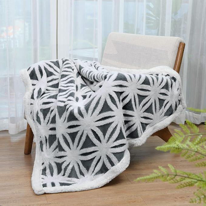 LOMAO Sherpa Fleece Blanket Fuzzy Soft Throw Blanket Dual Sided Blanket for Couch Sofa Bed (Dark Grey, 60''x80'')