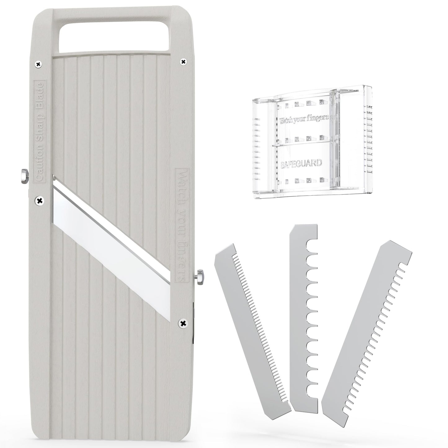 Vollum Wide Japanese Mandoline Slicer for Kitchen – Professional Slicer Vegetable Cutter with Interchangeable Stainless Steel Blades – Food Manual Slicer Handheld Mandoline Slicer
