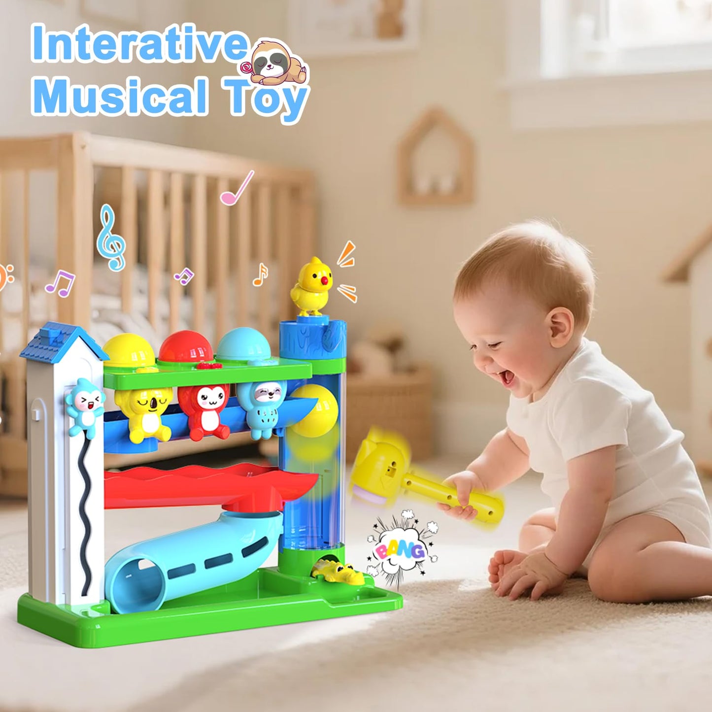 VOILBTOY Musical Toy for 1-2 Year Old Boys - Ball Drop Toy