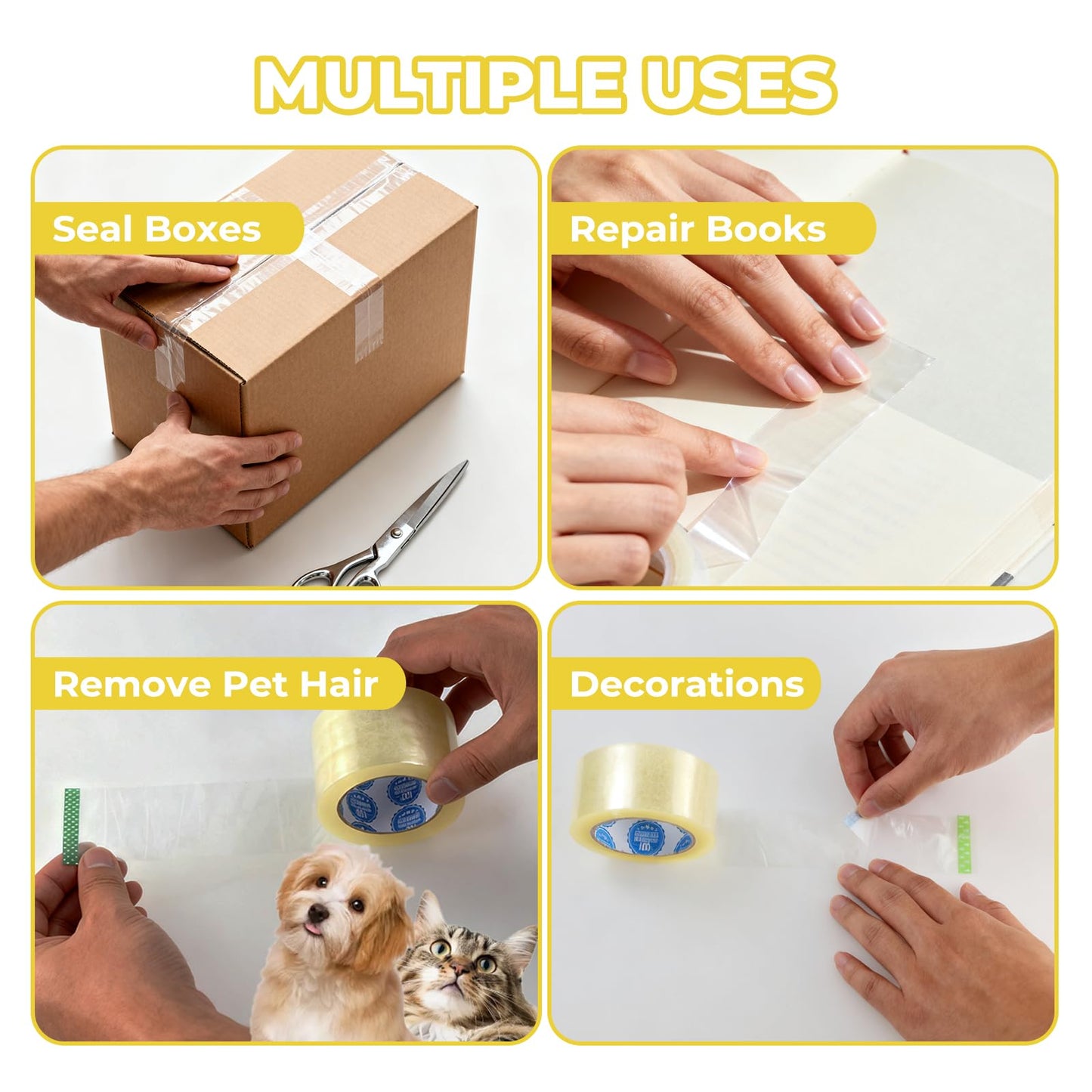 2.0 Mil Clear Packing Tape 36 Rolls (2 Inch x 110 Yards) – Shipping Tape for Boxes, Moving, Storage & Warehouse Use