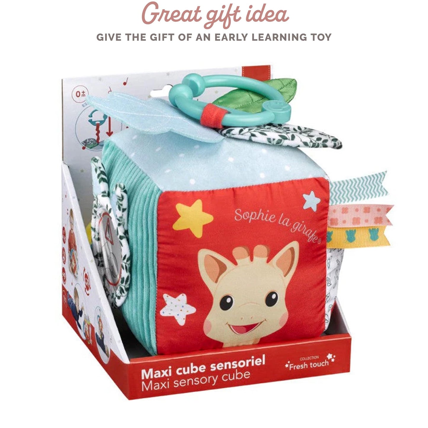 Sophie la girafe Maxi Sensory Cube | Soft, Fun & Easy to Grasp | 9 Activities to Awaken Baby's Senses
