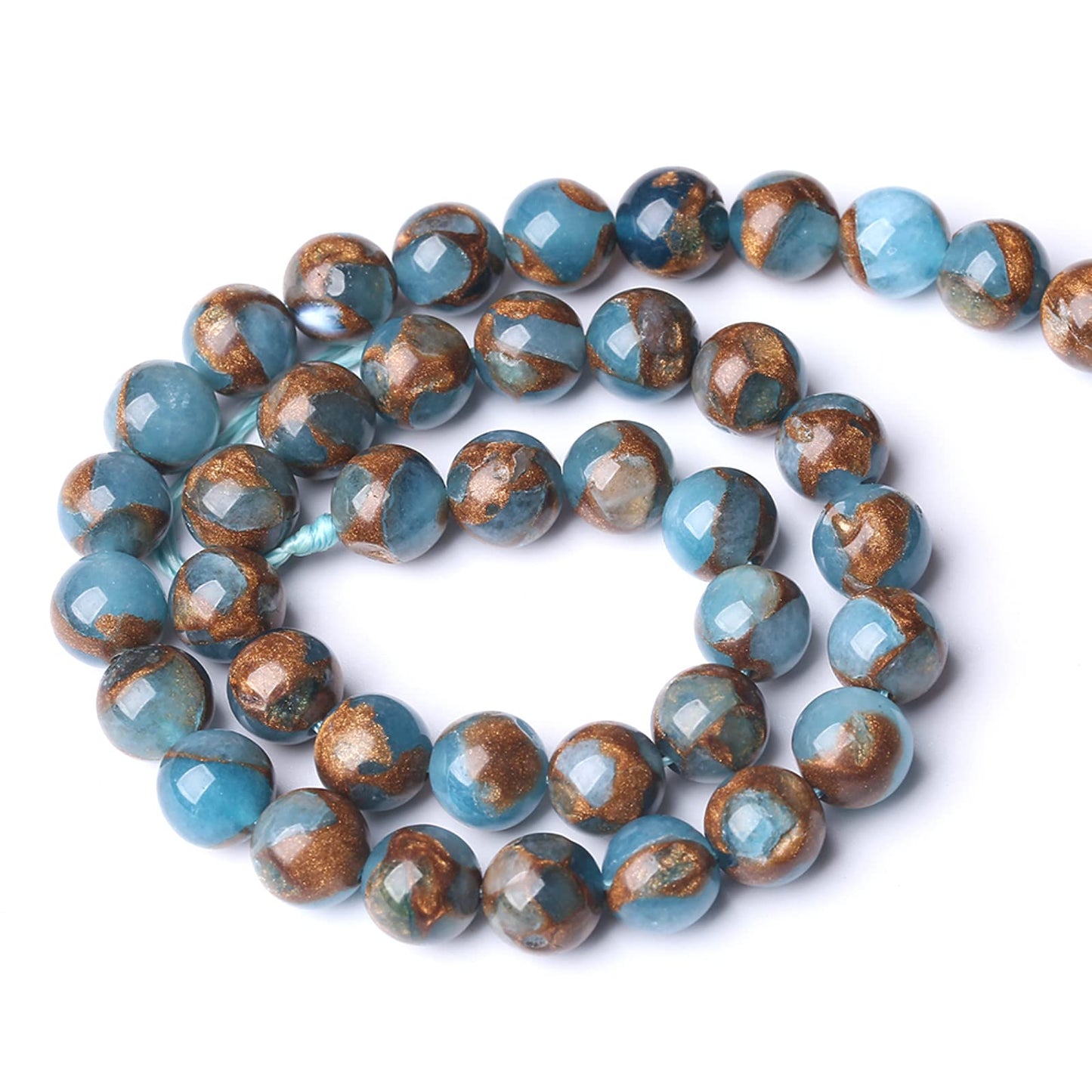 4MM 88PCS Lake Blue Cloisonne Craft Spacer Loose Beads for Jewelry Making DIY Bracelet