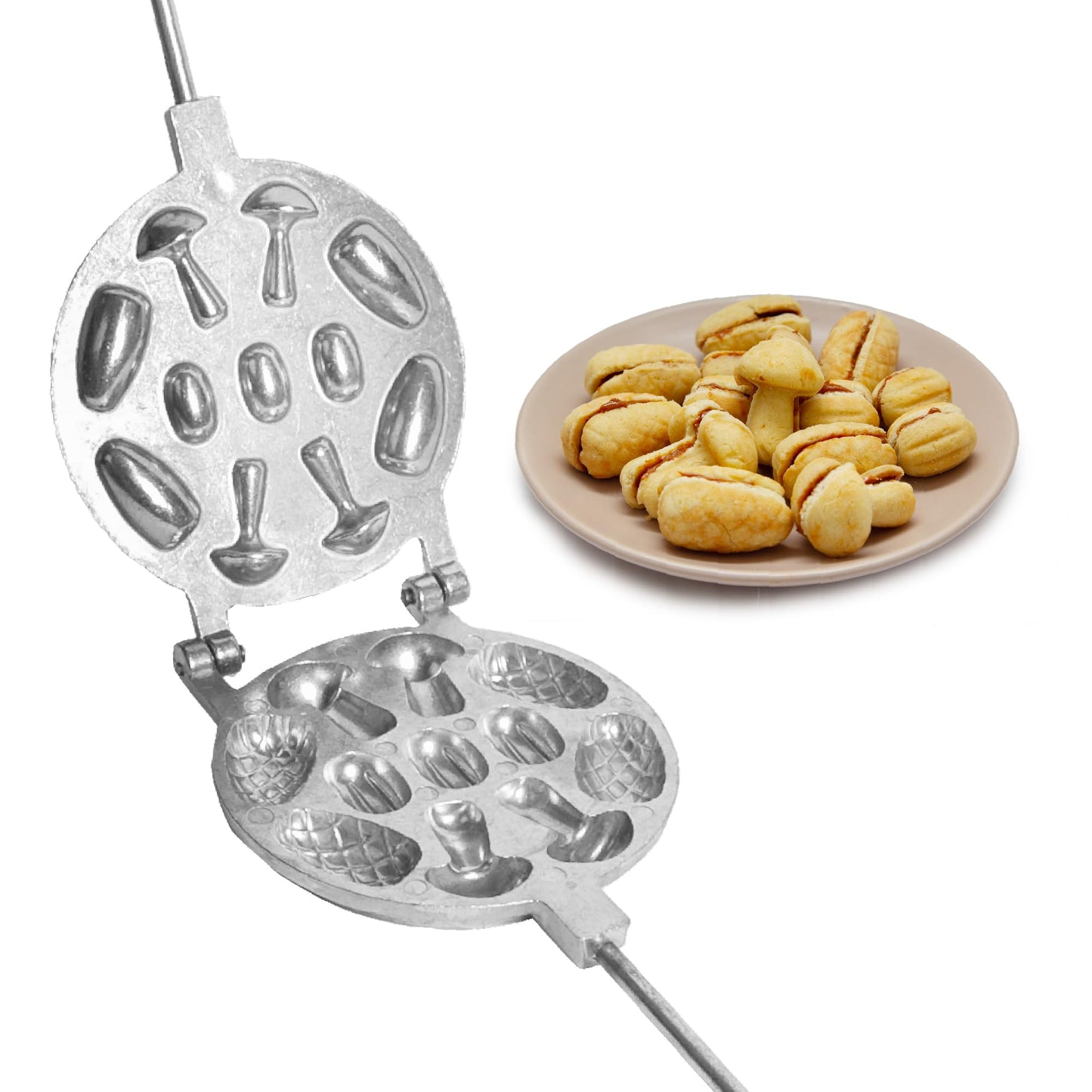 Ultimate Assorted Cookie Maker For Filling from 3 Oreshki Mold + 4 Pine Cone Cookie Cutter + 4 Mushroom Cookie Candy Maker - Walnut Mold - Molde Para Hacer Nueces Cubanas