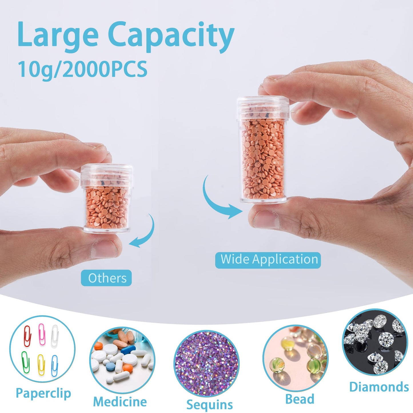 LYMUSUMI Diamond Art Storage 30 SlotsContainers for Adults Portable Bead Storage Boxes for Diamond Painting Accessories and Tools Blue
