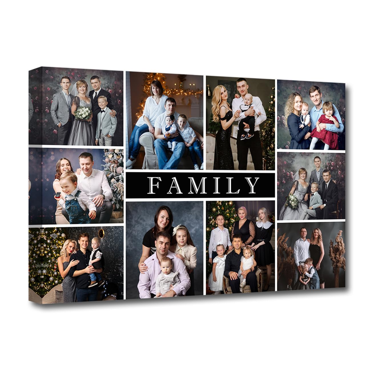 CXHOSTENT Collage Canvas Prints with Your Photos Personalized Multi Pictures for Wall Customized Collage Photo Canvas Wall Art For Home Decor Framed (Custom-A6, 8.00" x 12.00")