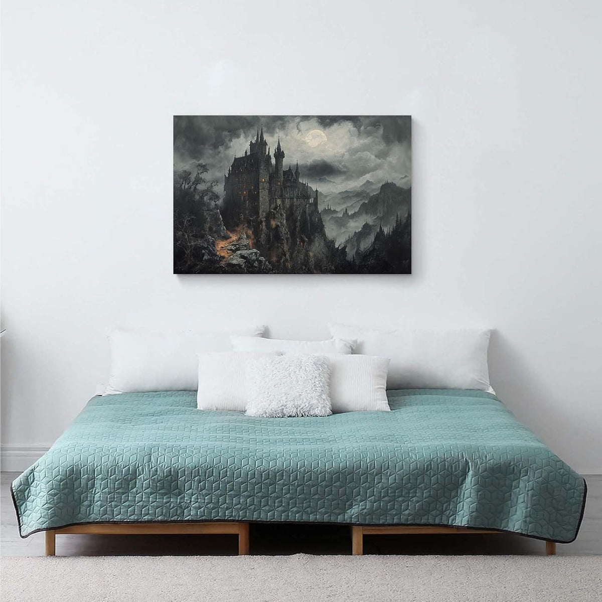 JFHCQJPK Vintage Castle Poster Dark Academy Victorian Gothic Castle Wall Art Poster Moody Mystical Art Print Suitable for Home Living Room Bedroom20x30in Frameless
