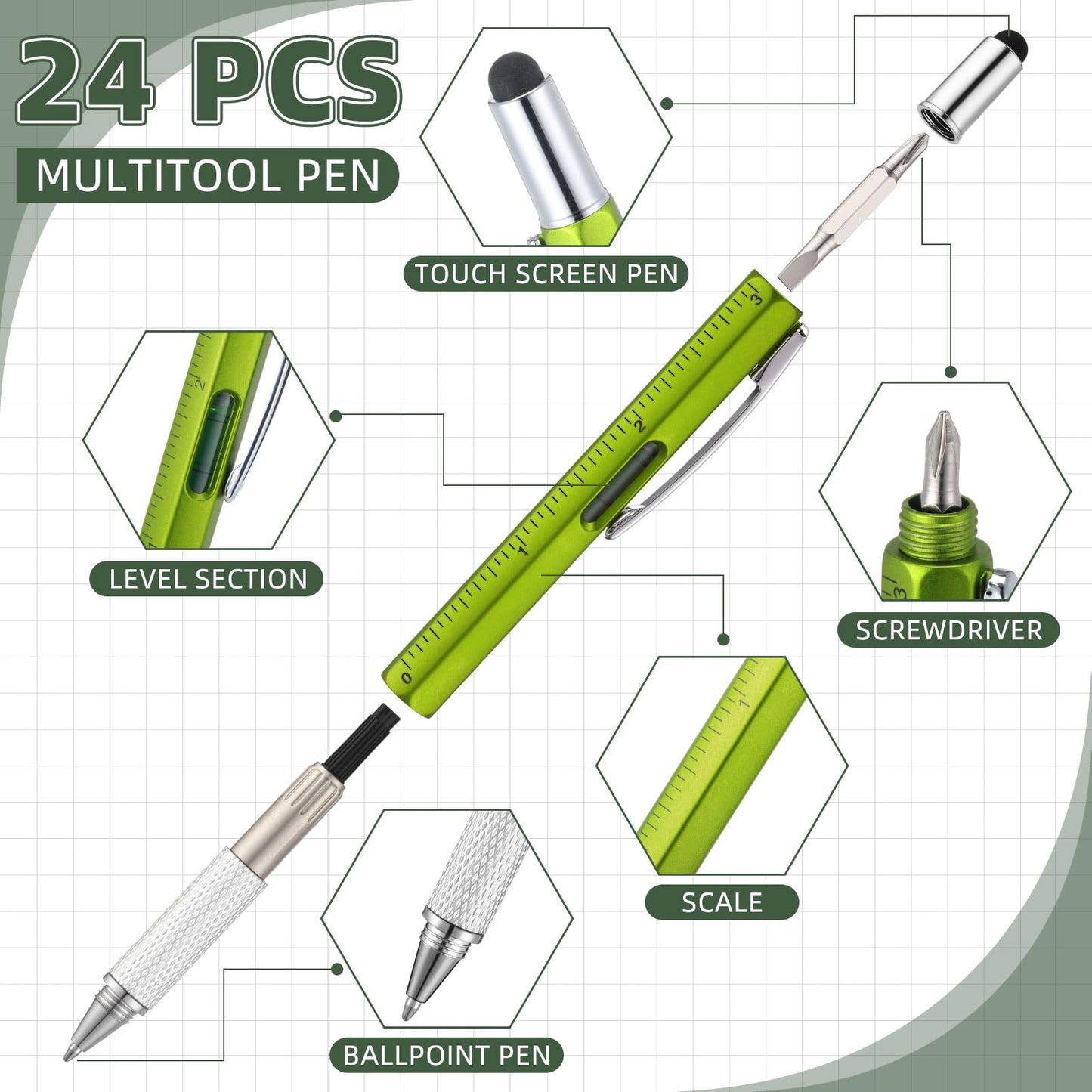 Maitys 48 Pcs Men Gifts for Father's Day:6 in 1 Screwdriver Multi Tool Pens 3 x 5 Waterproof Notebooks Multi Tool Pens for Dad Husband Engineer Father's Day Birthday Gifts