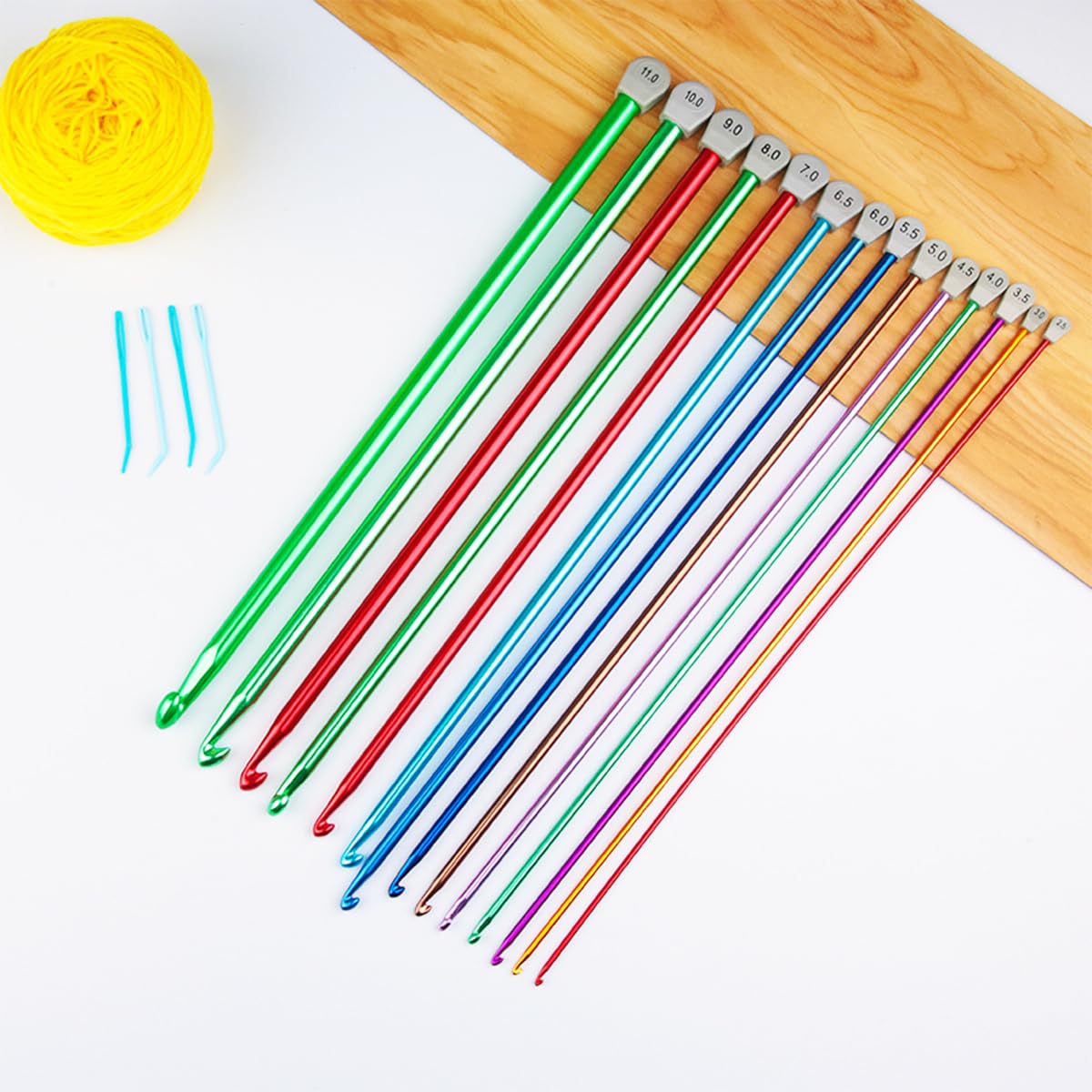 Weabetfu Tunisian Crochet Hook 8mm 9mm 10mm Long Crochet Hooks Set 3pcs Extra Long Crochet Hook 13.8 Metal Afghan Crochet Needles for Crocheting,Perfect for Beginner/Lightweight/Easy to Use