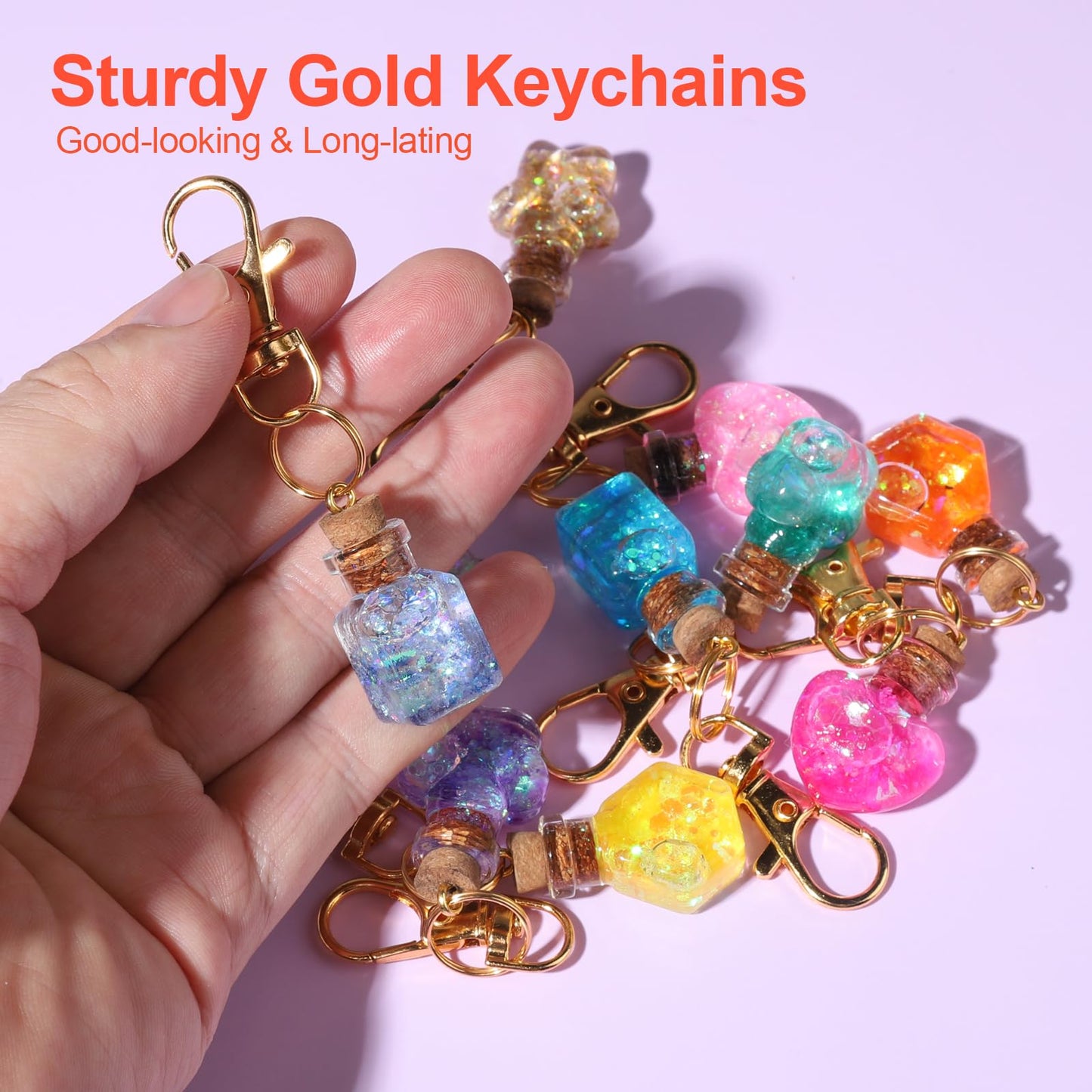 LEOBRO 240PCS Lobster Claw Clasps and Key Rings, Metal Key Chains, 120PCS Keychain Clips and 120PCS Key Chain Ring for Keychain, Jewelry Making, Art Crafts, Gold