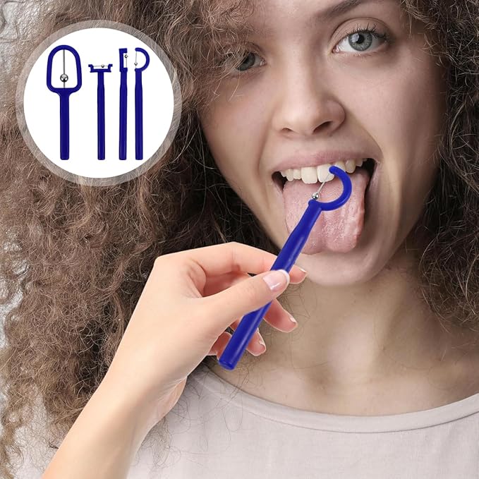 Beaupretty 4pcs Tongue Tip Exerciser Set Portable Oral Muscle Training Tool for Speech Clarity and Rehabilitation Blue Shaped Design for Boy Girl and Adults