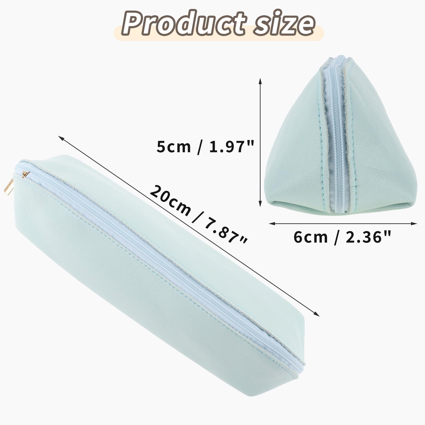 ChronaDayli Leather Pencil Case, Compact Pen Pouch, Aesthetic pencil organizer, Cute Study Supplies for Teens, Unisex Office Pencil Bag for Men Women Blue