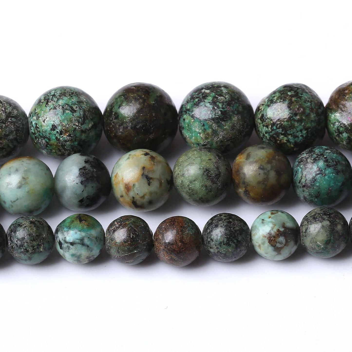 African Turquoises Stone Natural Stone Beads Gems Round Loose Beads Jewelry Making DIY Bracelet Necklace Accessory 1 Strand 45PCS 8MM 15"