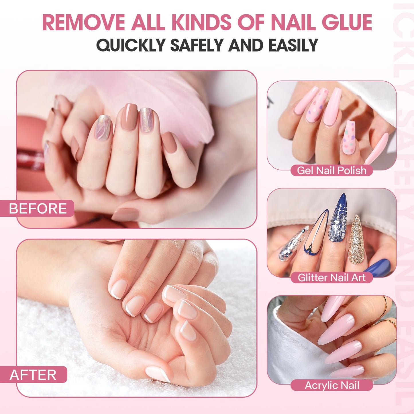 Automatic Upgraded Acrylic Gel Nail Polish Removal Electric Steam Acetone Nail Remover Machine Set, Various Nail Gel Nail Chips Without Harming Hands Nail Art Tools Nail Remover Tools Set