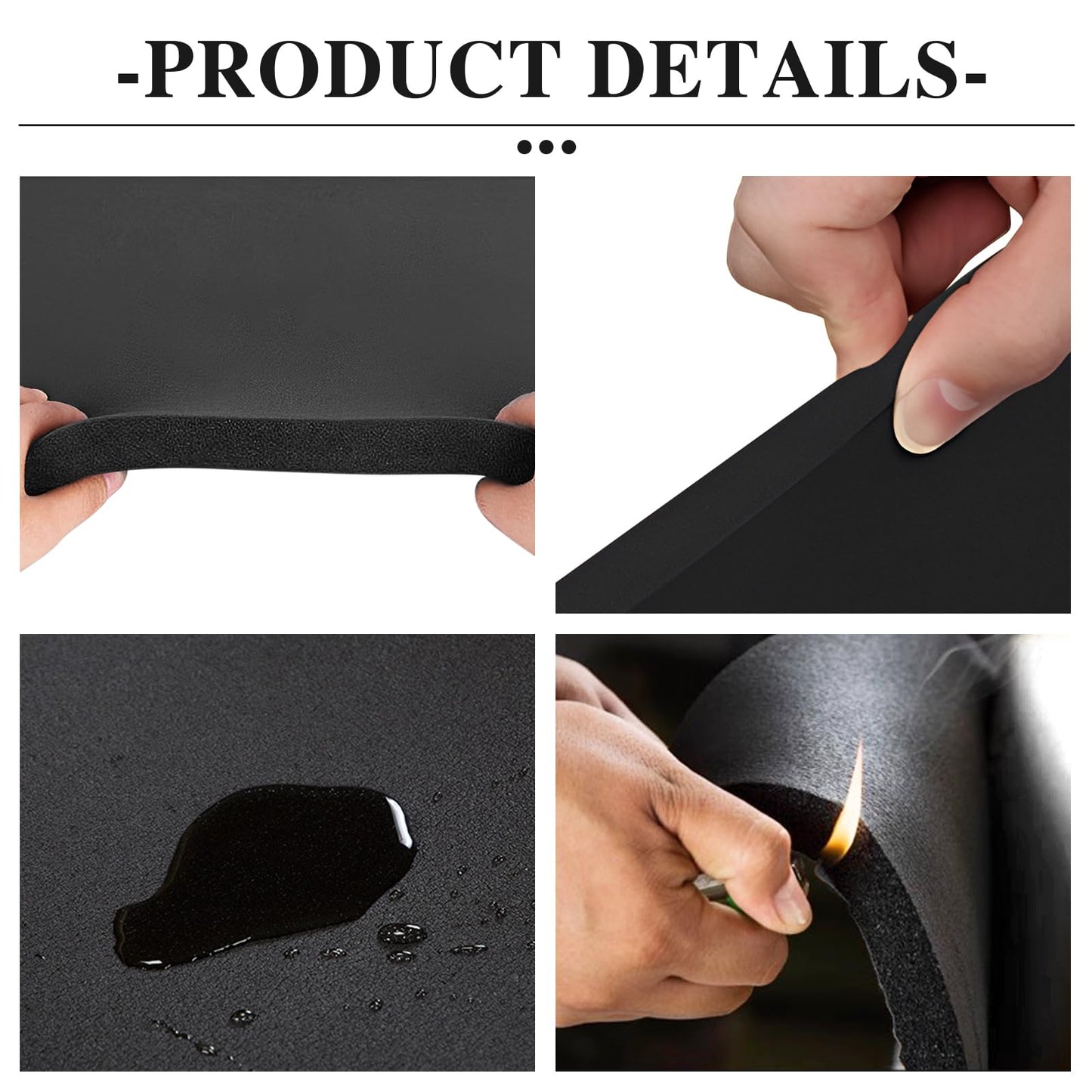 Adhesive Foam Padding Roll Closed Cell Sponge Neoprene Insulation Board Foam Sheet Pad with Sticky Back for Anti Vibration, Anti-Slip, DIY Crafts, Gaskets, Cosplay, Costume (Black, 12x59x1/4 Inches)