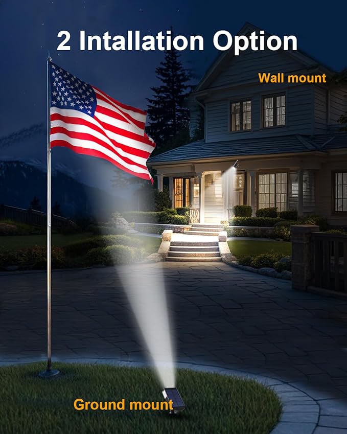 2 Pack Solar Powered Outdoor Spot Lights Outside Waterproof 20 LEDs Landscape Spotlights Dusk to Dawn for House Yard Tree, Plants, Walls, Path, Garden, Statues, Superior Accent Uplighting Cool White