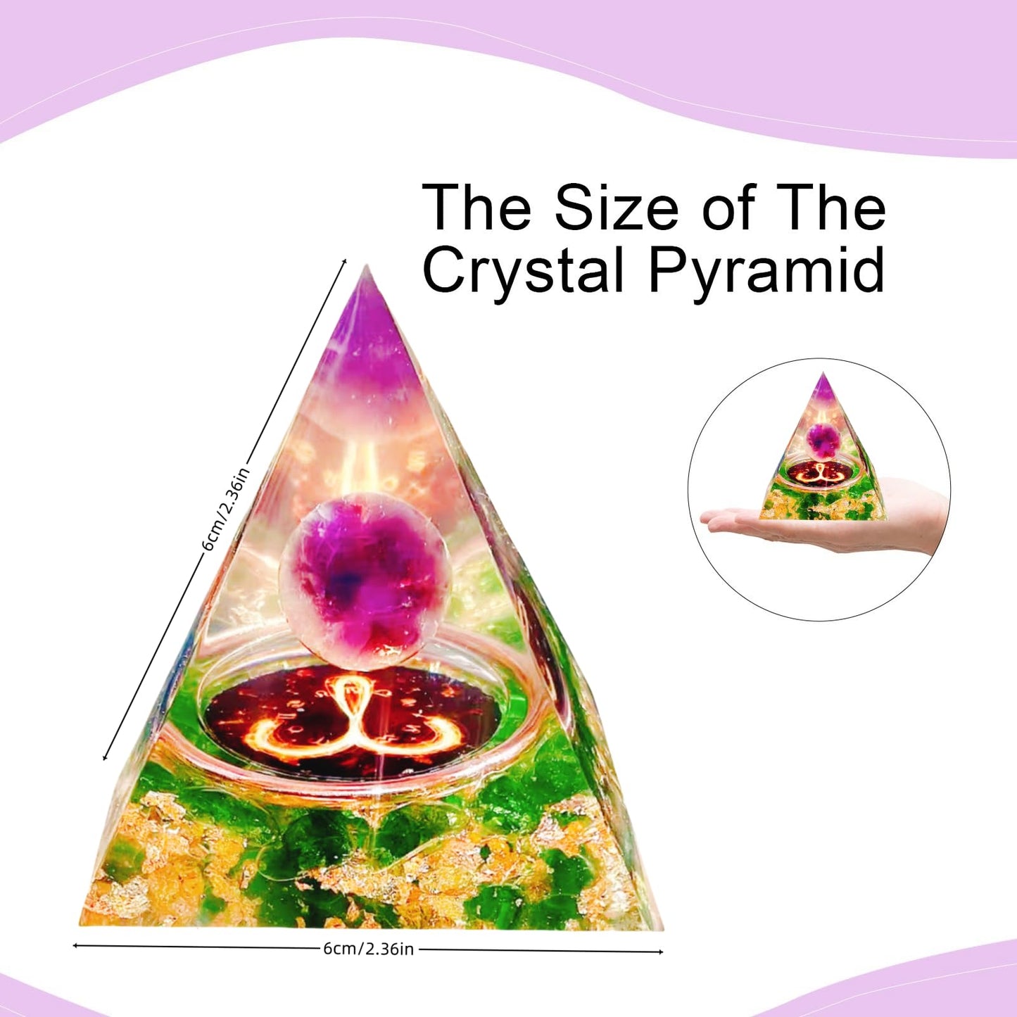 Saefheled Twelve Constellations Aries Orgone Pyramid,Natural Amethyst&Green Glaze Orgonite Crystal Healing Pyramid for Protection Chakra,Unique Constellation Pyramids for Positive Energy,Money Health