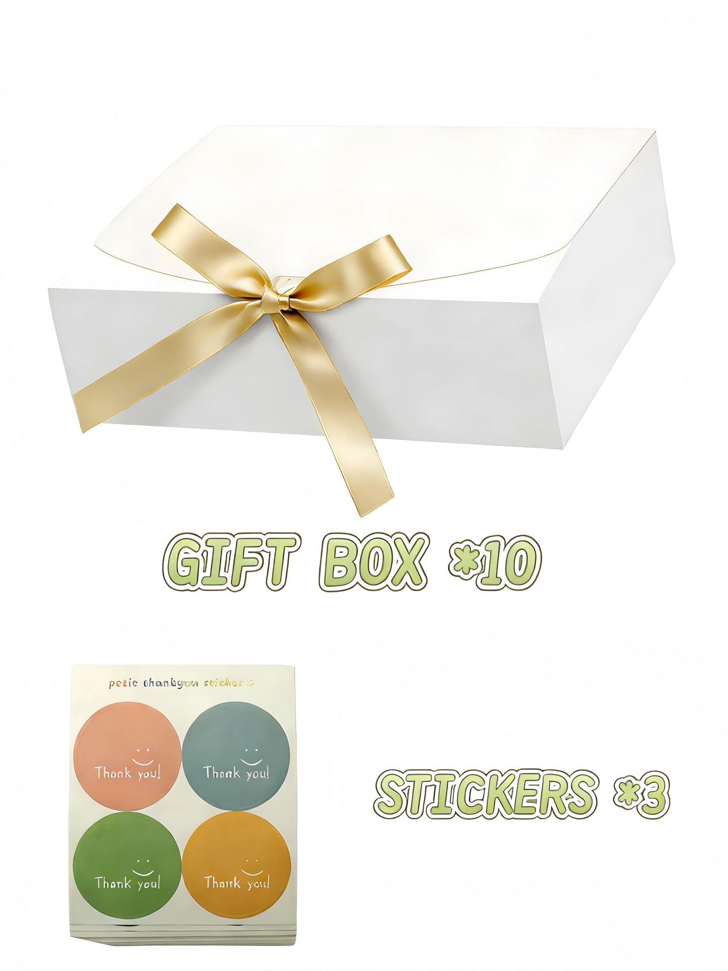Treelement 10Pcs White Gift Boxes with Lids,10.6×7.8×3.1 Inch Bridesmaid Proposal Boxes with Ribbons and Stickers for Wedding Gifting,Birthday,Party Favors, Baby Shower,Return Gifts
