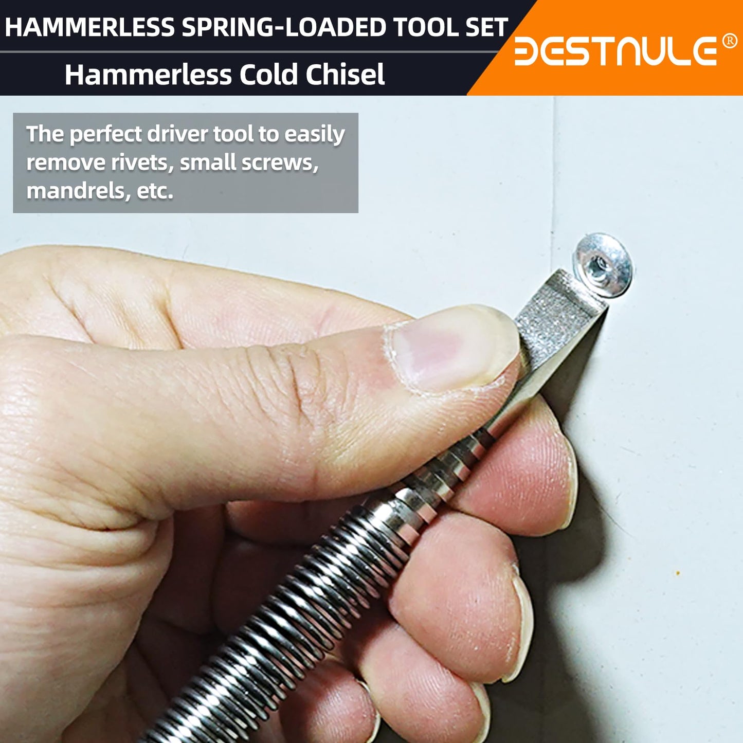 BESTNULE 4-Piece Nail Setter Dual Head Nail Set & Dual Head Center Punch & Hammerless Cold Chisel & Hinge Pin Remover Punch Set, Nail Setter Features 1/8-in, 3/32-in, 3/16-in, 1/16-in, 5/16-in, 1/8-in