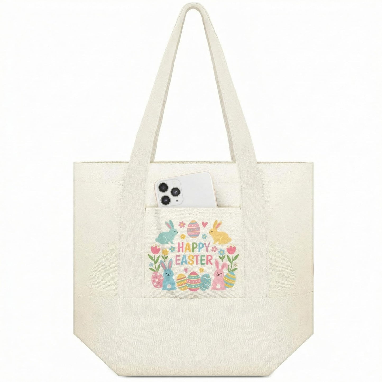 Amylove Canvas Tote Bag with Pockets Duty Canvas Sublimation Blank Small Bag Mini Reusable Tote for Crafts DIY(13" X 11",Natural Color,1 Pcs)
