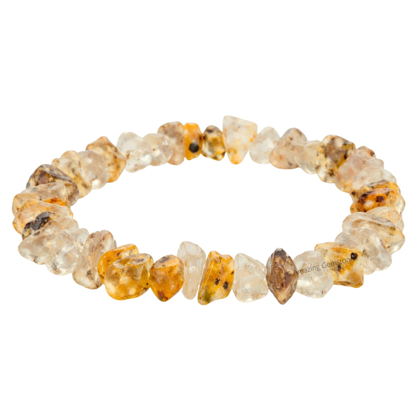 Amazing Gemstone Chips Bracelet (Golden Rutilated Quartz)