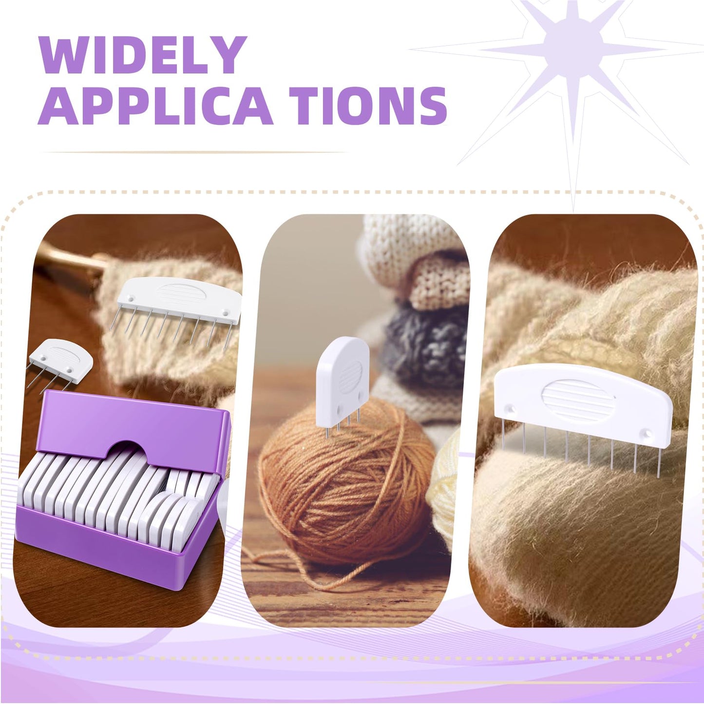 Opstin 20Pcs Knit Blocking Pins Kit, Knit Blockers Pins Kit, Knit Blocking Combs, Blocking Pins for Knitting & Crochet Projects, Knit Blocking Pins for Blocking Mats, Crochet Blocking Pins