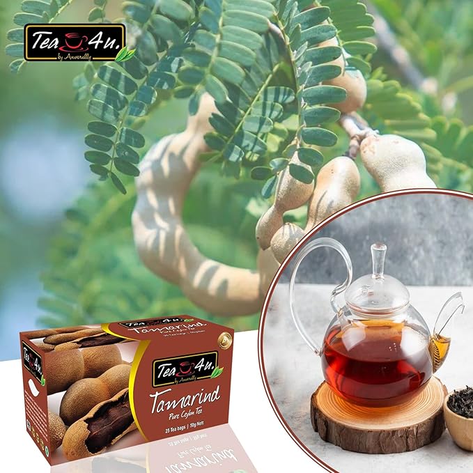 Tea4U Flavored Black Ceylon TeaBags - Tamarind | Ideal Quality from Sri Lanka's Finest Leaves and Expertly Blended - 25 Count
