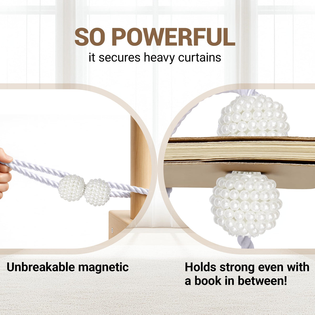Magnetic Curtain Tiebacks White 2pcs (2 Count)