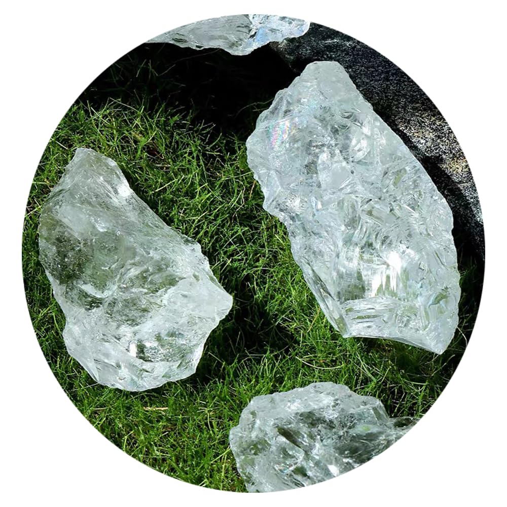 2PCS Natural Raw Stone Healing Crystals Bulk Healing Gemstones for Reiki Tumbling Fountain Rocks Meditation Garden Home Decor (Clear Quartz)