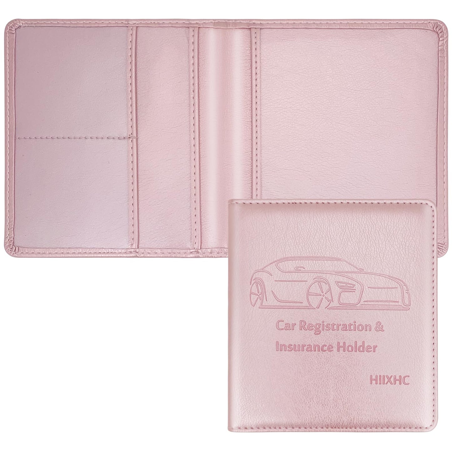 Car Registration and Insurance Holder, 5.5 x 5 Inch PU Leather Vehicle Glove Box Organizer Wallet Case Organizer for Insurance Card, Driver License, Essential Document, Paperwork