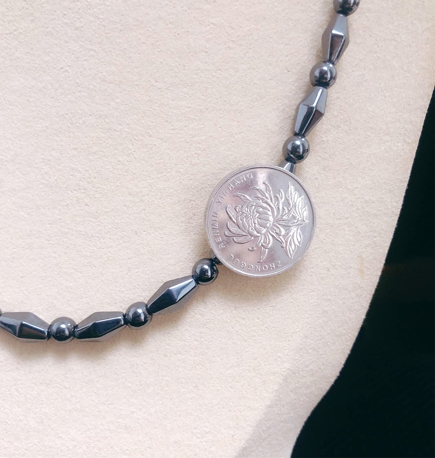 Hematite Magnetic Therapy Necklace, Natural Healing Stone Protection Stone Jewelry Unisex
