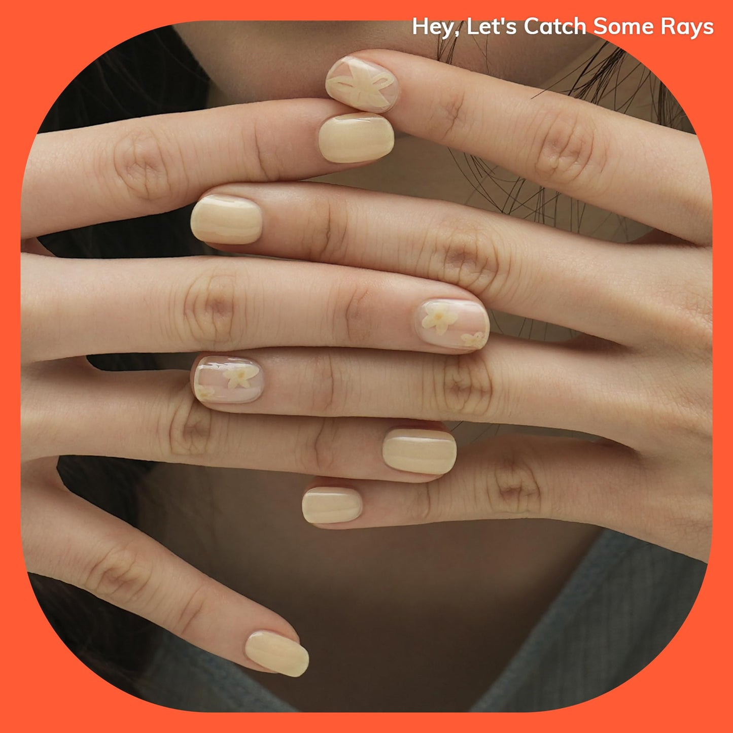 Heyhae Semi Cured Gel Nail Strips | No LED Lamp Needed | Solid, Yellow, Spring |Easy Apply & Remove, Salon Quality|Includes 28 Strips, 1 Prep Pads, Nail File & Wooden stick- Hey, Let's Catch Some Rays