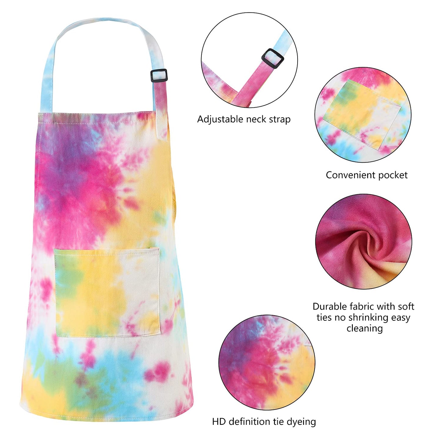 Spornic Kids Apron Kitchen Aprons for Cooking Baking Painting Crafting Art Party and Gardening (color2, Large)