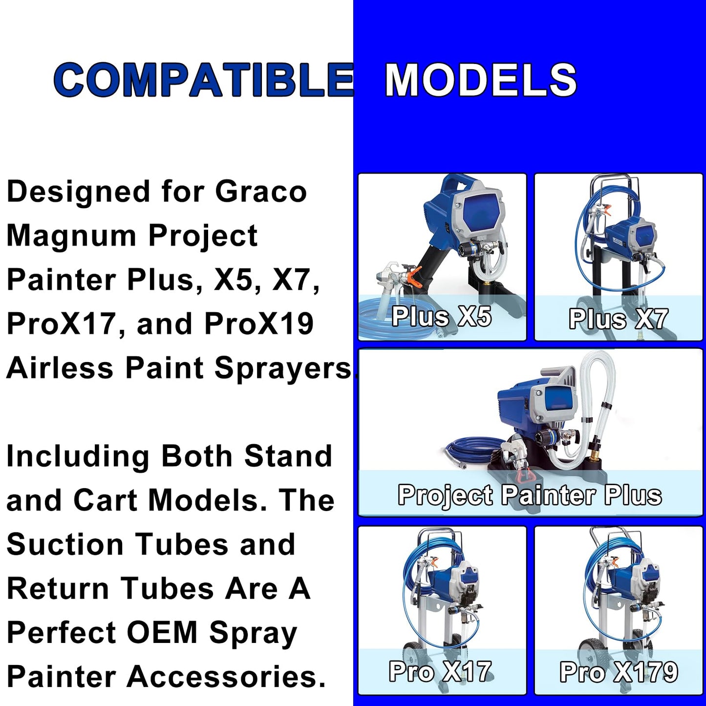 ZVJV Premium Suction Tube Kit for Graco Magnum Project Painter Plus X5 X7 ProX17 ProX19 Stand/Cart Airless Paint Sprayer