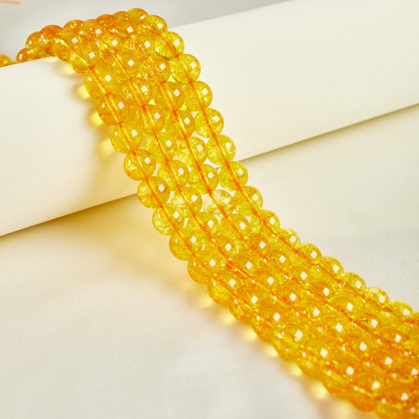 100pcs 8mm Citrine Beads Natural Gemstone Beads Round Loose Beads for Jewelry Making