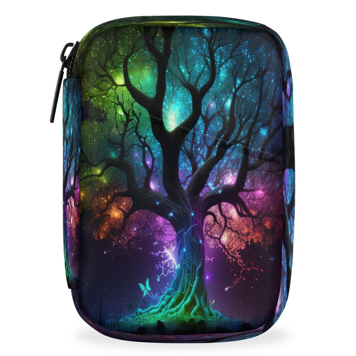 Tree of Life Galaxy Travel Pill Organizer Box Weekly Portable Pill Case Daily Pills 7 Day Small Birth Control Pills Container Removable Compartments for Medicine Vitamins Fish Oil
