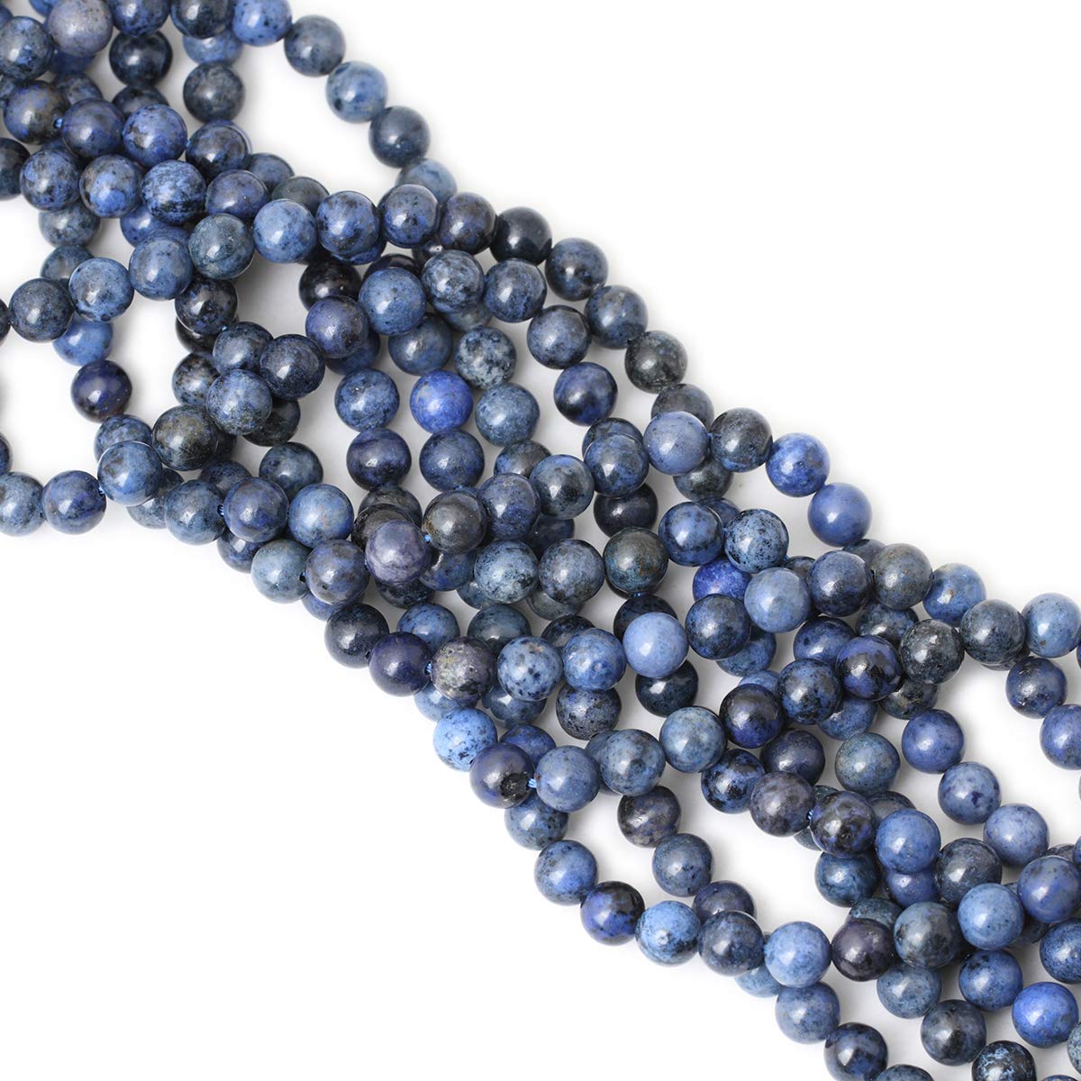 CHEAVIAN 45PCS 8mm Natural Dumortierite Gemstone Round Loose Stone Beads for Jewelry Making Crafts Design 1 Strand 15"