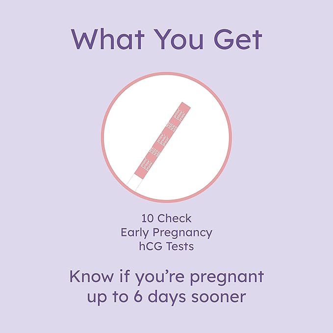 Proov Check Early Pregnancy Test | at Home Pregnancy Detection for Women with 99% Accurate Results | 10 HCG Test Strips | Works Well with Ovulation and Fertility Hormone Tests