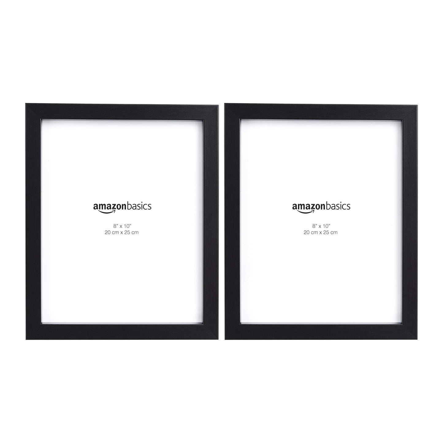 Amazon Basics Rectangular Photo Picture Frame, 8 x 10 in, Pack of 2, 11.22 x 9.21 inches, Black