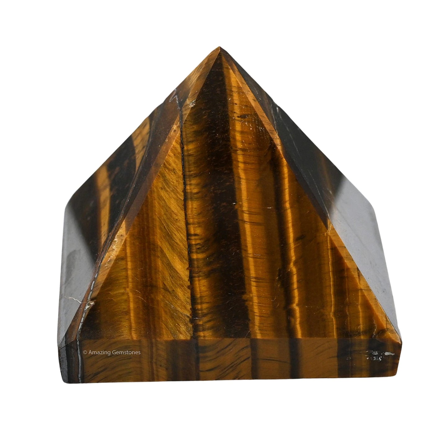Amazing Gemstone Tiger Eye Pyramid Crystal Healing Stones - 2" Great Pyramid Figurine of Natural Stone Pyramid for Meditation, Reiki, Chakra Balancing and Crystal Pyramids Grid
