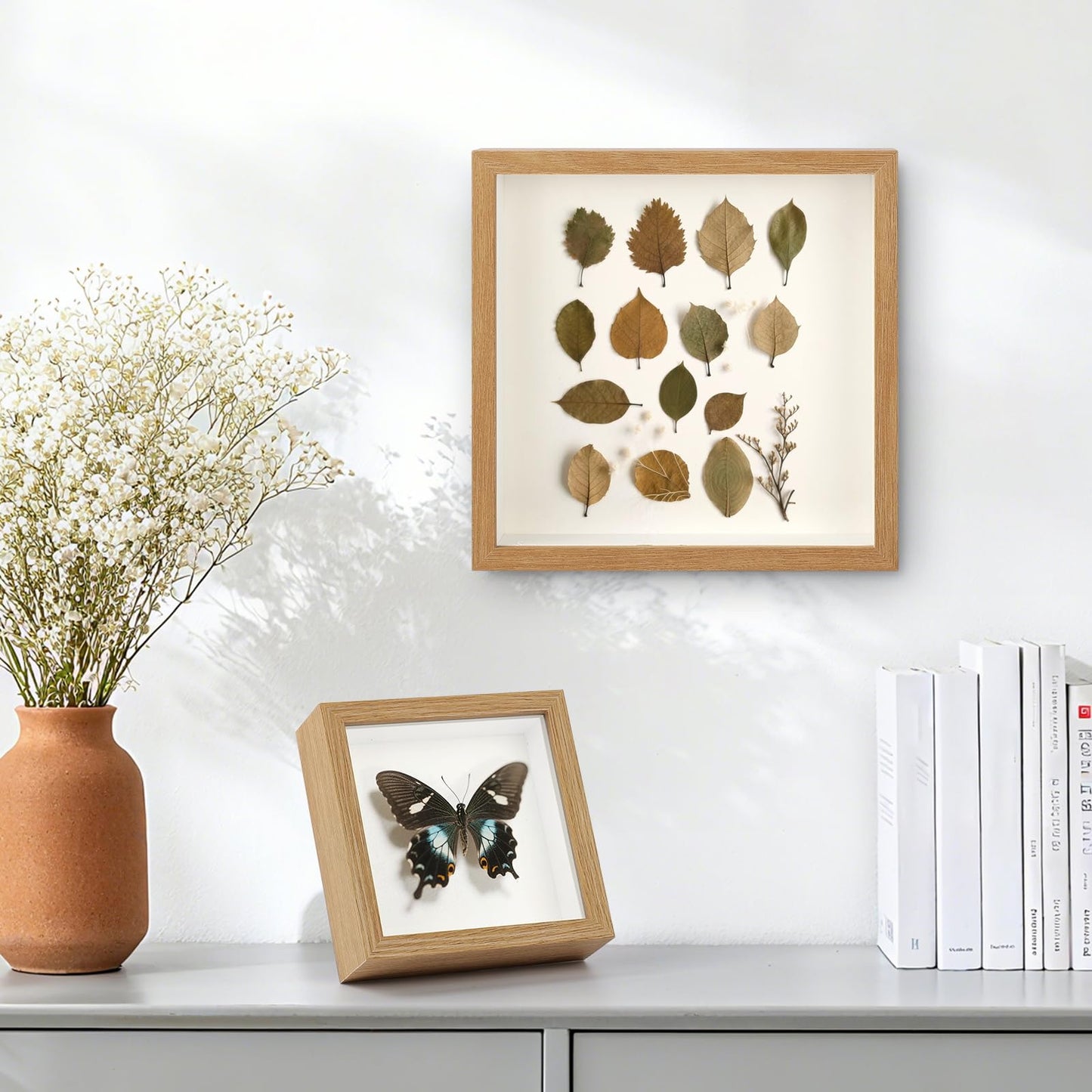 6 Pack Shadow Box Frame - 1.2" Deep Shadow Boxes 3D Picture Frame (6 Pcs/ Natural, 5"x5")