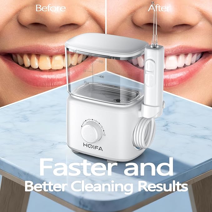 Water Dental Flosser, 600ML Large Water Tank Oral Irrigator for Teeth, 10 Modes Water Flosser with 5 Jet Tips Suitable for Multiple Users, IPX7 Waterproof Electric Flossing Machine for Family, White