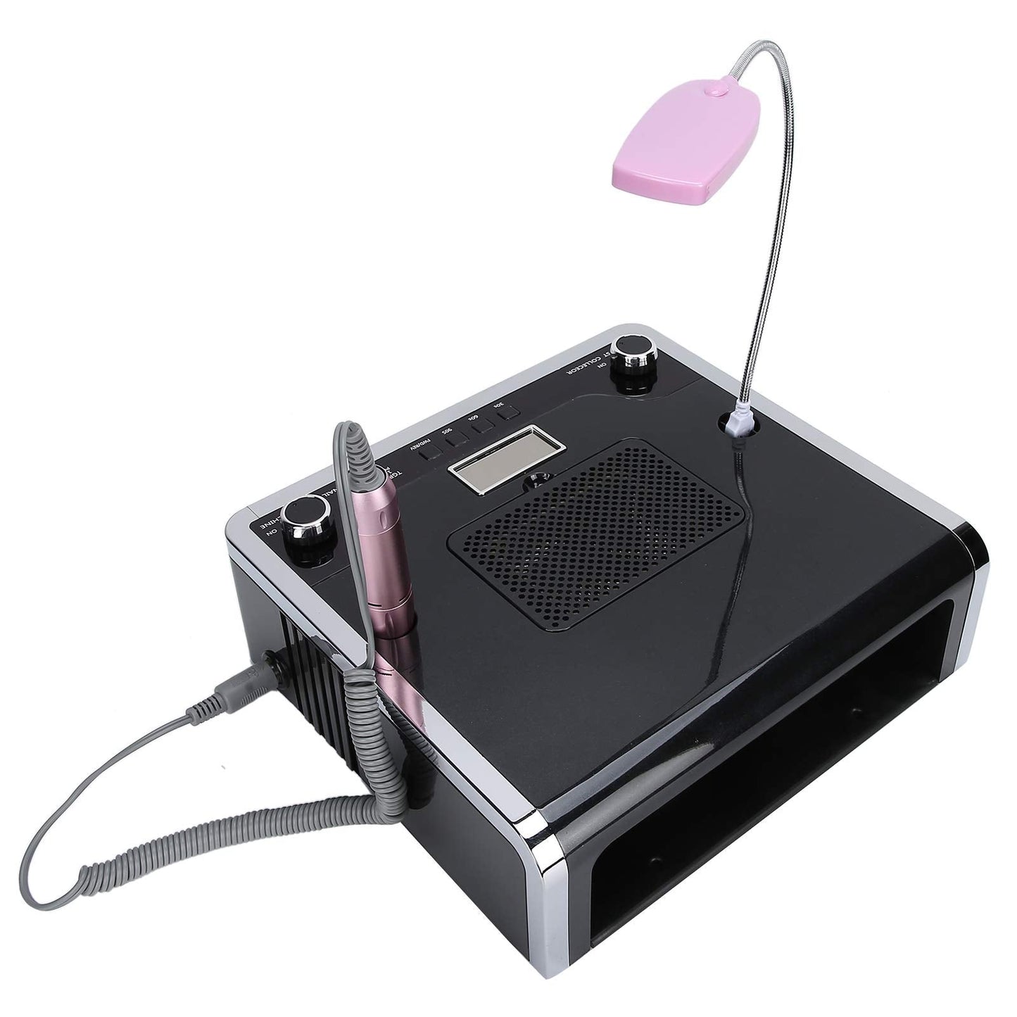 Nail Drill with Curing Lamp, Nail Dust Collector, LED Light, Grinding Machine - 108W 4-In-1 Nail Art Kit for Efficient Nail Polishing and Dust Removal (US Plug)