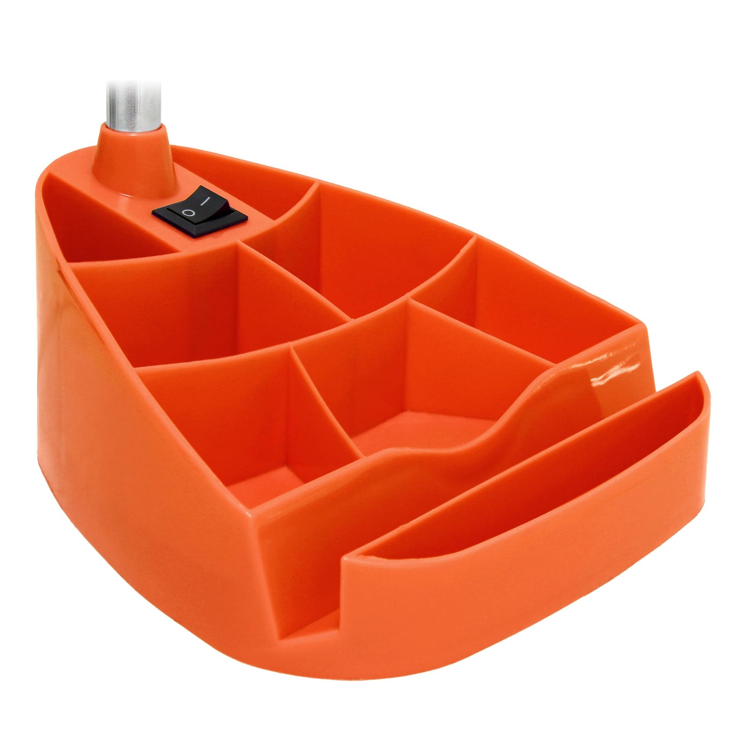 Simple Designs LD1002-ORG Gooseneck Organizer Desk Lamp with iPad Tablet Stand Book Holder, Orange