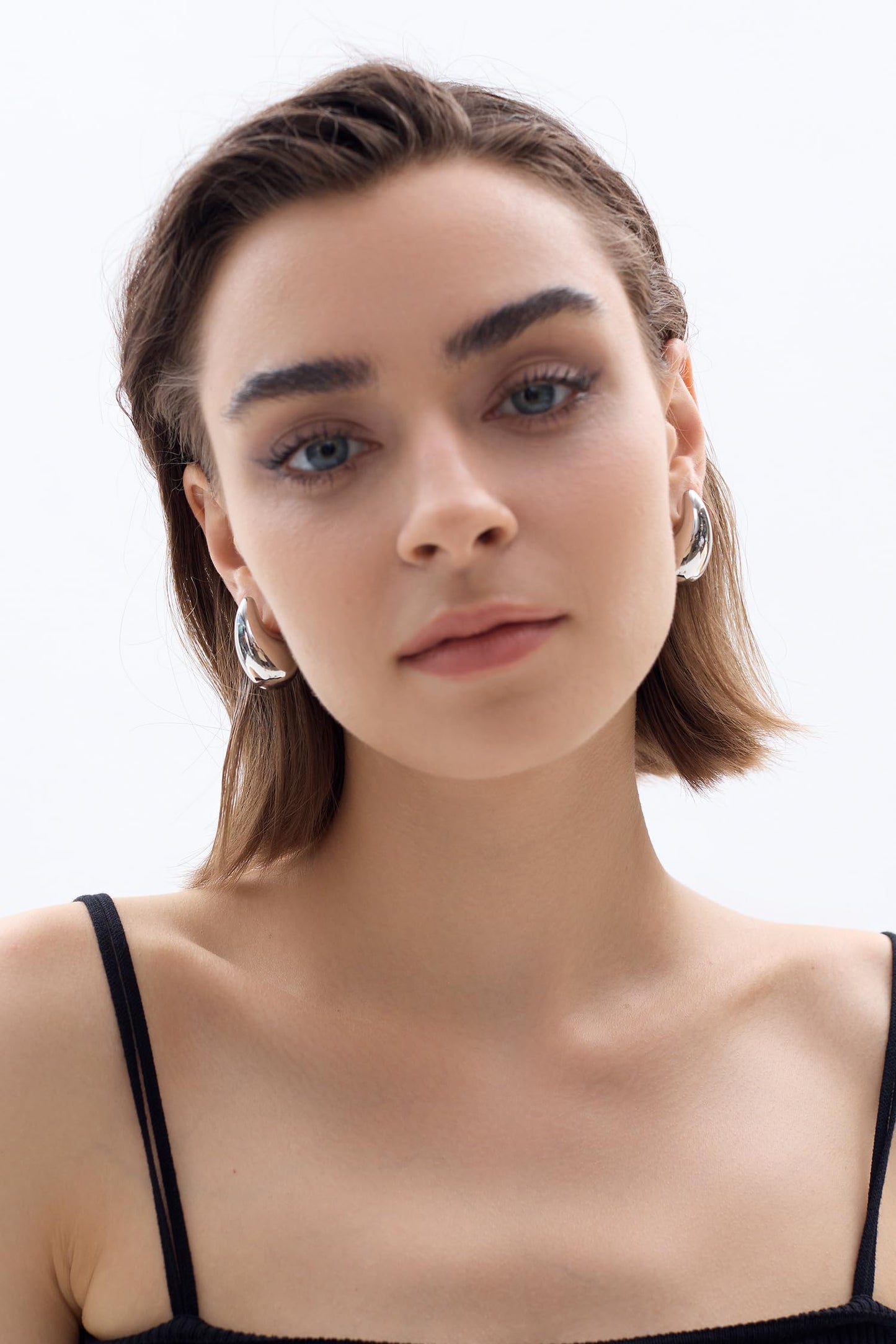 Teardrop Earrings Dupes for Women Gold Chunky Hoop Earring Dangle Earrings Water Drop Hypoallergenic Earring for Women