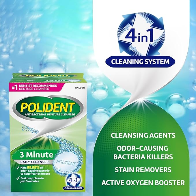 Polident Smokers Denture Cleanser Tablets - 120 Count (Pack of 1)