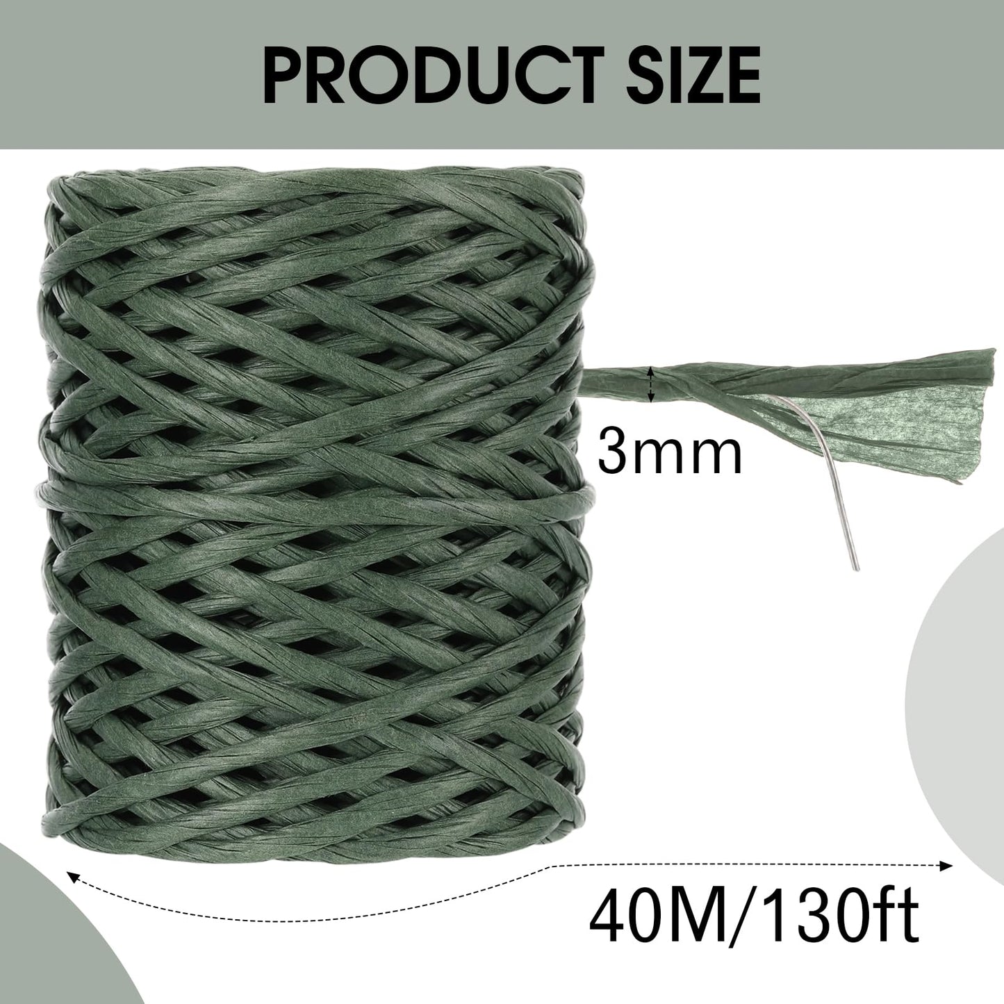 Syhood 130 Feet Floral Wire Rustic Vine Bind Wire for Craft Wrapping Flower Bouquets(Dark Green, 1 Roll)