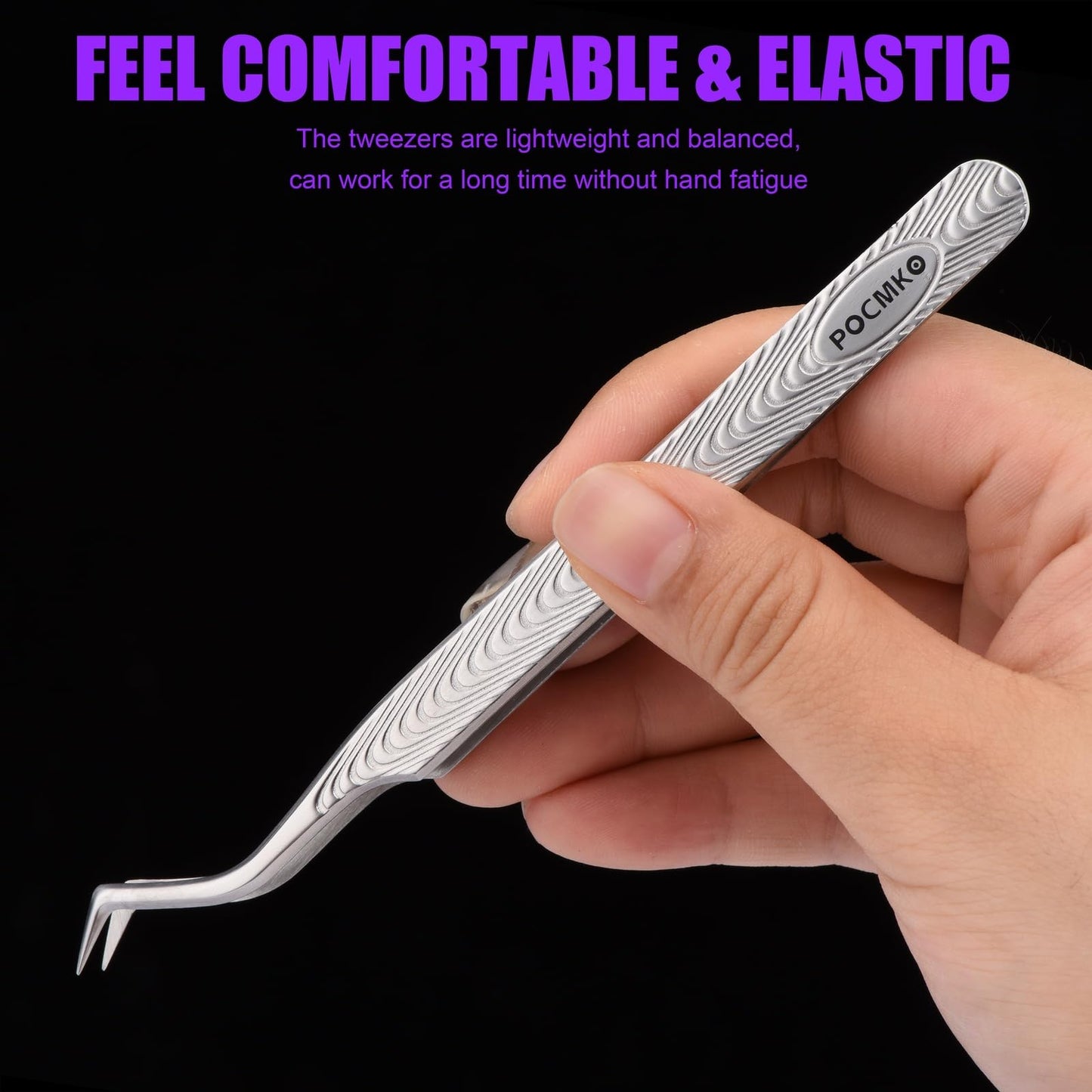 Lash Tweezers for Lash Extensions, High Precision Eyelash Tweezers Set for Individual Classic and Volume Lashes, Professional Lash Extension Tweezer Set for Lash Artists (Pack of 6, Sliver)