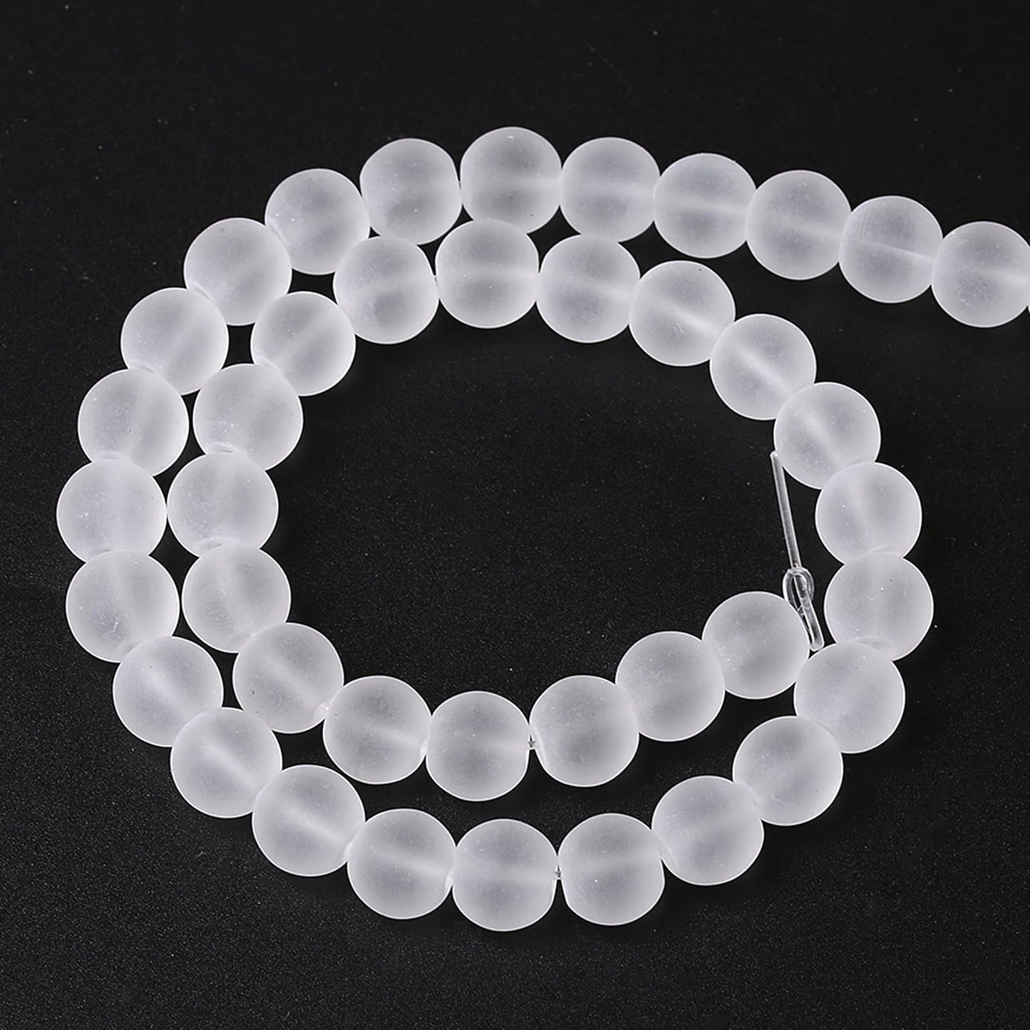 8MM 46PCS Matte White Glass Spacer Loose Beads for Jewelry Making DIY Bracelet Necklace
