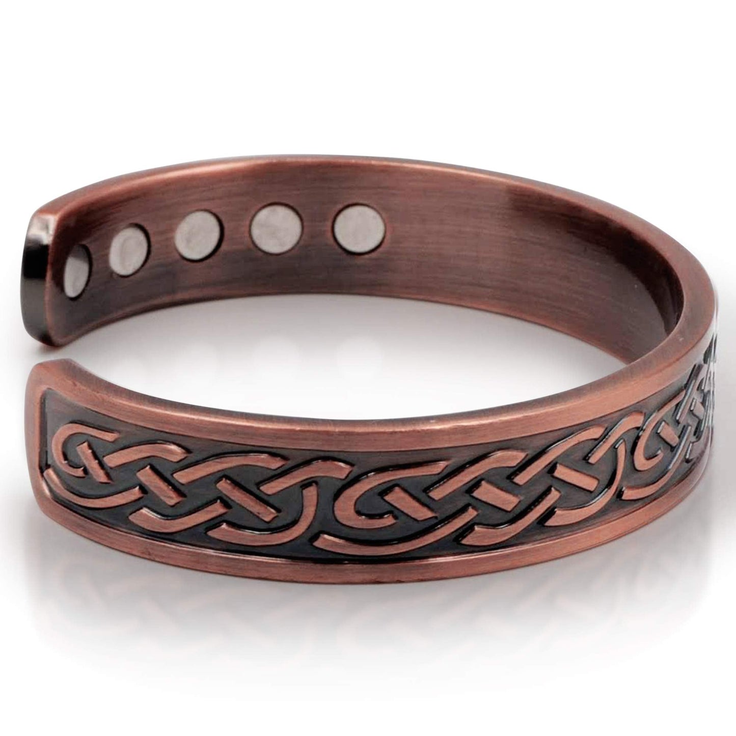 Reevaria Heavyweight Large Copper Celtic Magnetic Cuff Bracelet for Men, with 10 Magnets